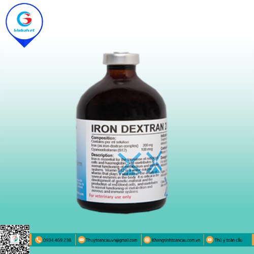 IRON DEXTRAN 20% PLUS BỔ SUNG SẮT CHO HEO