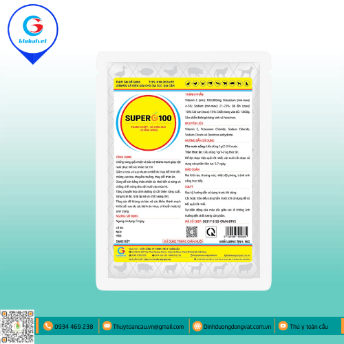 SUPER C100 - CẤP VITAMIN C, BÙ ĐIỆN GIẢI